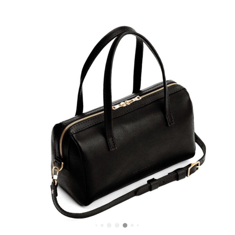 Portland Leather Goods Large Sloan Doctor Bag Smooth Black Handbag/Crossbody